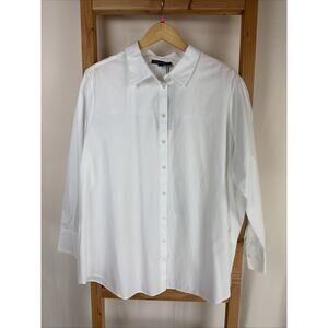 NWT Base Level by YEST "Aliza" White Button Up Dress Shirt #0845 Size 18